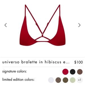 Tropic of C Universo Bralette in Red Hibiscus size small